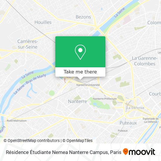 Résidence Étudiante Nemea Nanterre Campus map