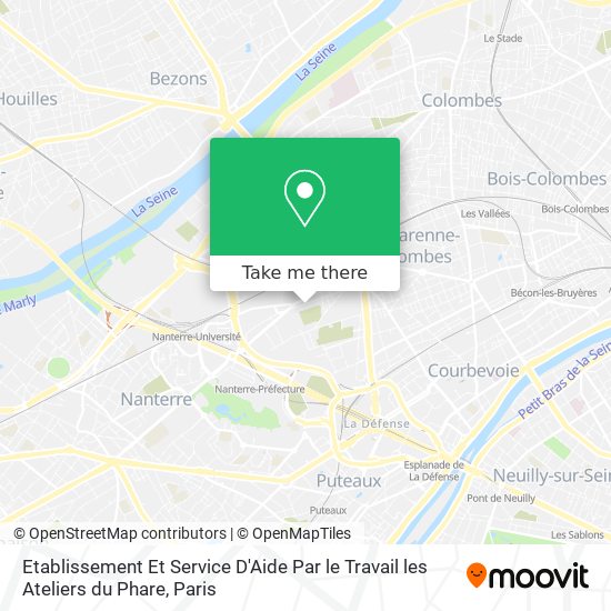 Mapa Etablissement Et Service D'Aide Par le Travail les Ateliers du Phare