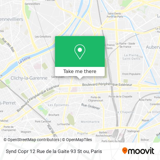 Synd Copr 12 Rue de la Gaite 93 St ou map