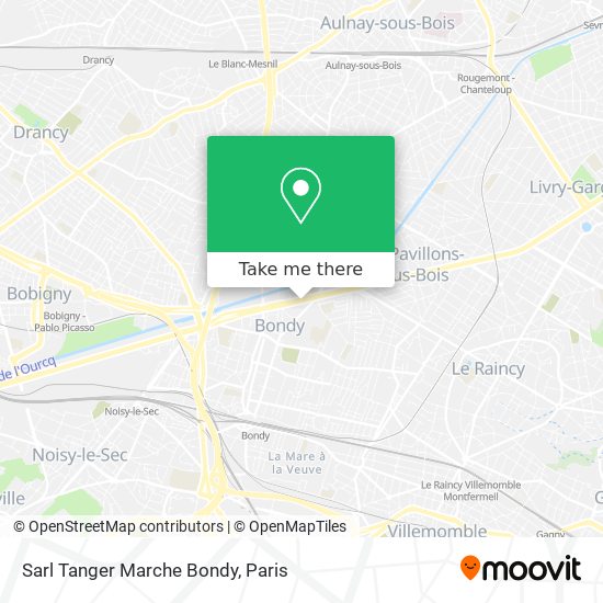 Sarl Tanger Marche Bondy map