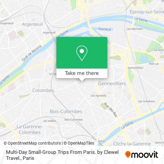 Mapa Multi-Day Small-Group Trips From Paris. by Clewel Travel.