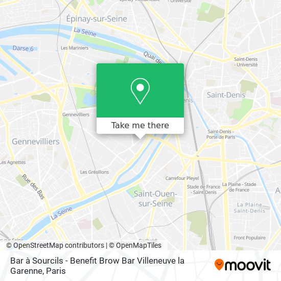 Mapa Bar à Sourcils - Benefit Brow Bar Villeneuve la Garenne