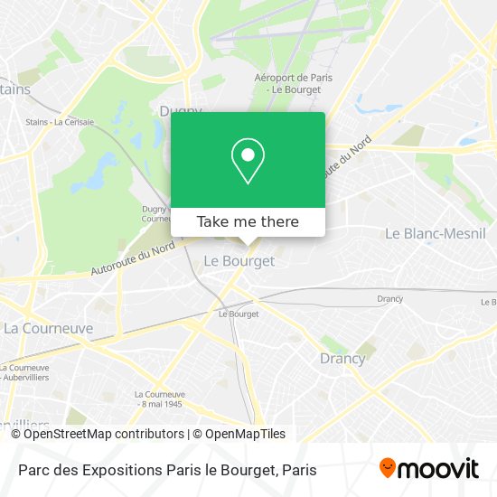 Mapa Parc des Expositions Paris le Bourget