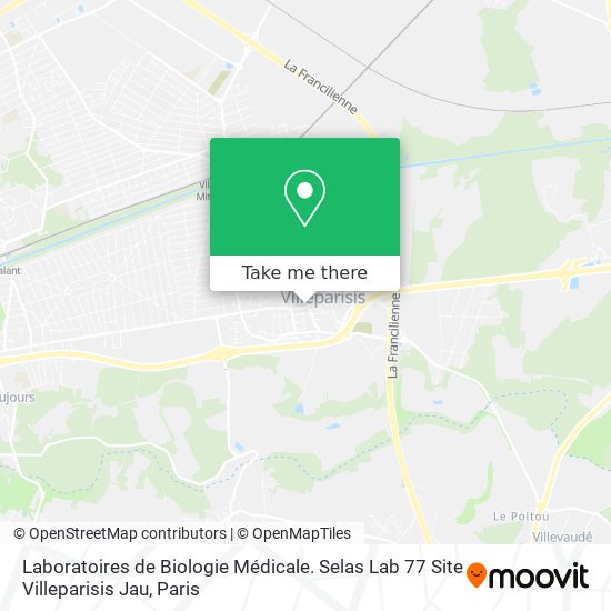 Laboratoires de Biologie Médicale. Selas Lab 77 Site Villeparisis Jau map