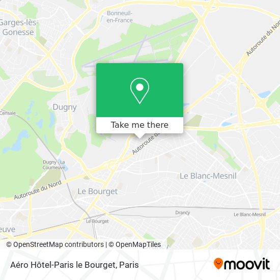 Mapa Aéro Hôtel-Paris le Bourget