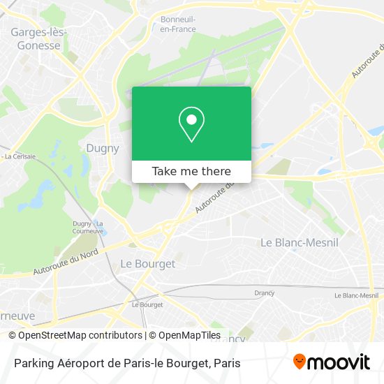 Parking Aéroport de Paris-le Bourget map