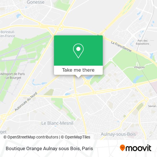 Boutique Orange Aulnay sous Bois map