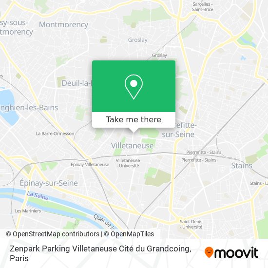 Zenpark Parking Villetaneuse Cité du Grandcoing map