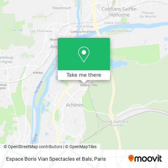 Mapa Espace Boris Vian Spectacles et Bals