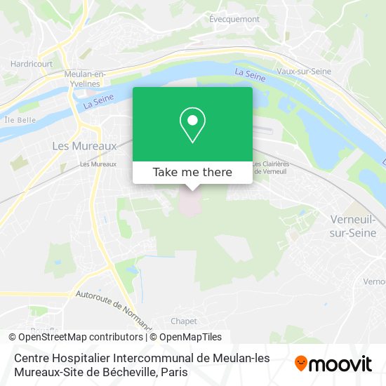 Mapa Centre Hospitalier Intercommunal de Meulan-les Mureaux-Site de Bécheville