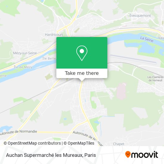 Auchan Supermarché les Mureaux map