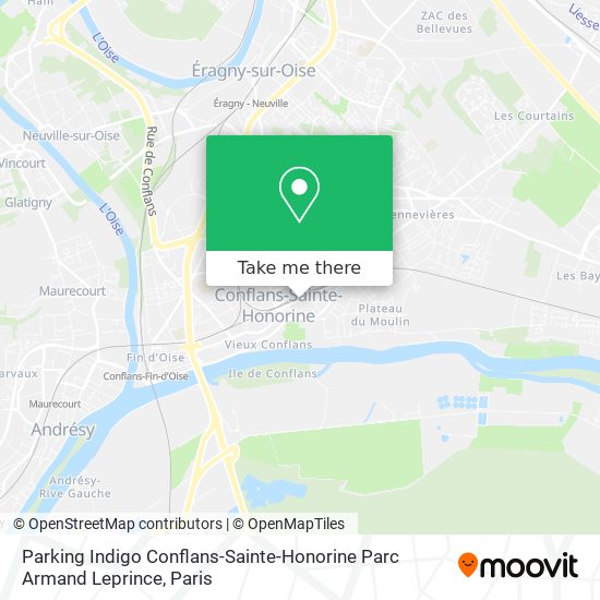 Mapa Parking Indigo Conflans-Sainte-Honorine Parc Armand Leprince