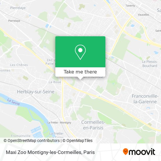 Mapa Maxi Zoo Montigny-les-Cormeilles