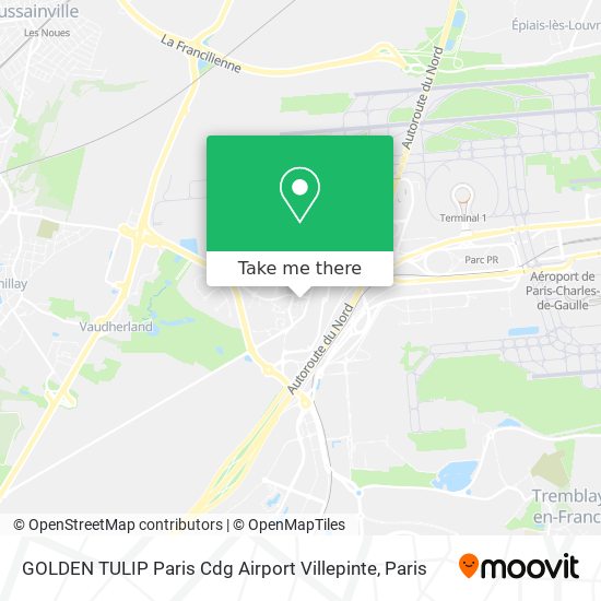 Mapa GOLDEN TULIP Paris Cdg Airport Villepinte