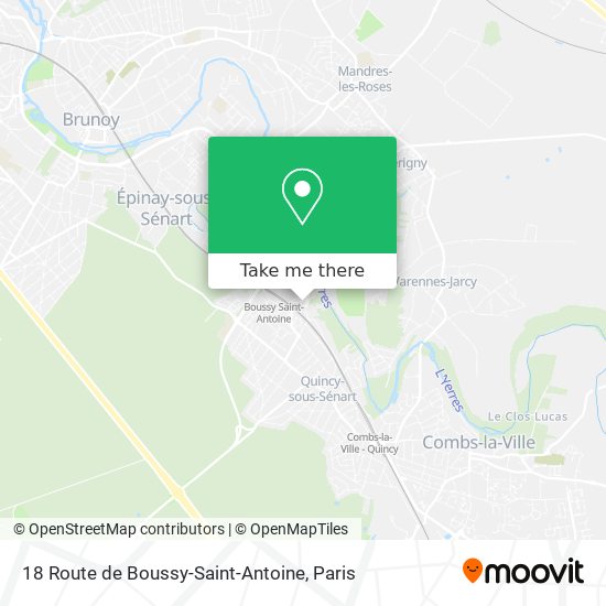 Mapa 18 Route de Boussy-Saint-Antoine