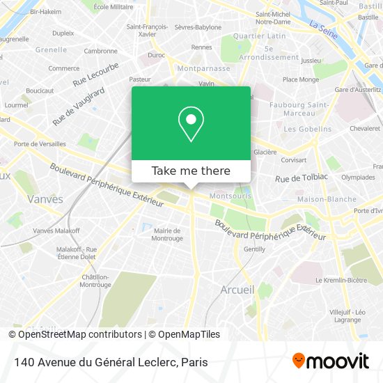 Mapa 140 Avenue du Général Leclerc
