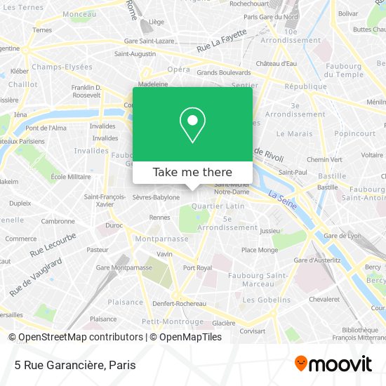 Mapa 5 Rue Garancière