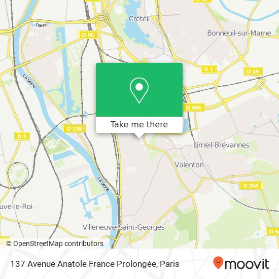 Mapa 137 Avenue Anatole France Prolongée