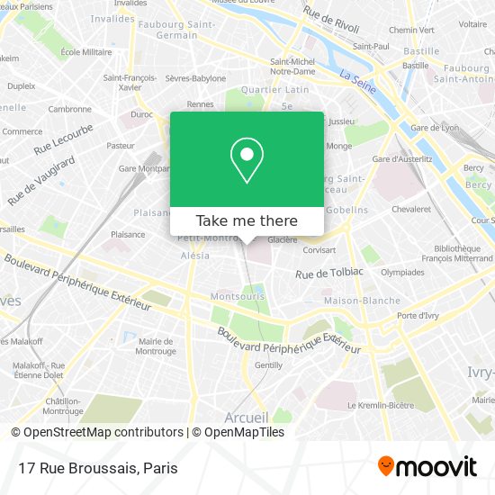 Mapa 17 Rue Broussais