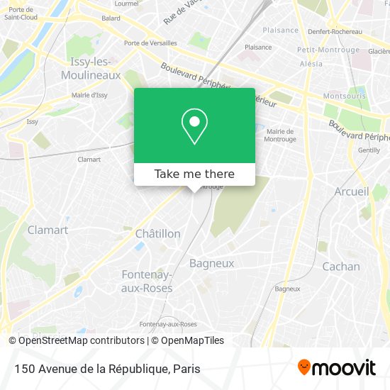 Mapa 150 Avenue de la République