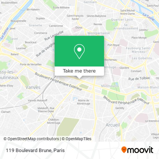 Mapa 119 Boulevard Brune