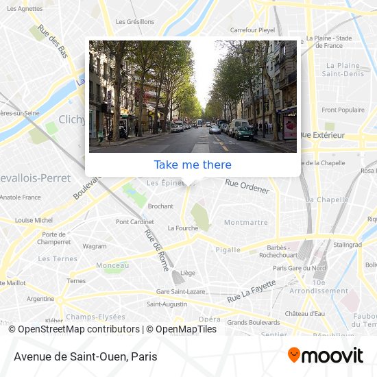 Mapa Avenue de Saint-Ouen