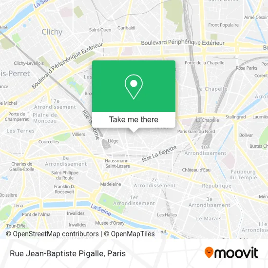 Rue Jean-Baptiste Pigalle map