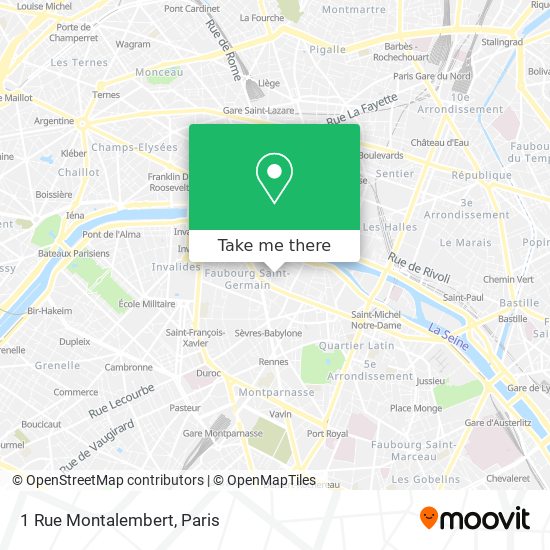 Mapa 1 Rue Montalembert