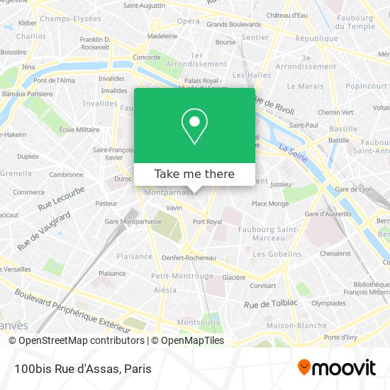 Mapa 100bis Rue d'Assas