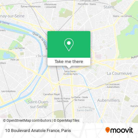 Mapa 10 Boulevard Anatole France