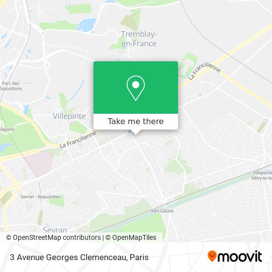 Mapa 3 Avenue Georges Clemenceau