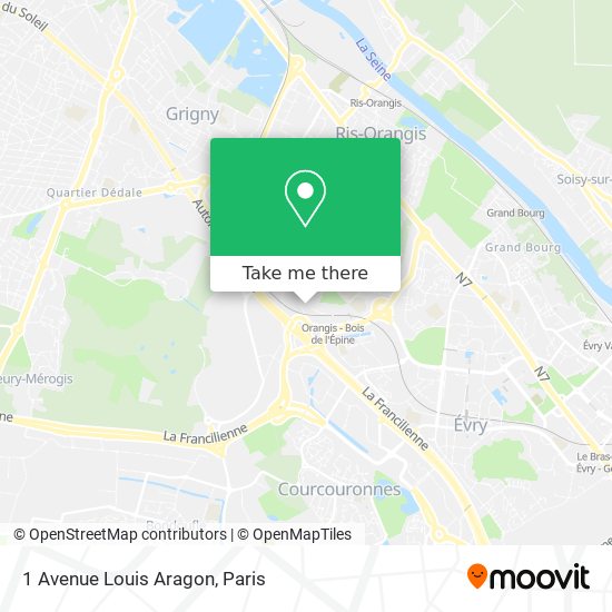 Mapa 1 Avenue Louis Aragon