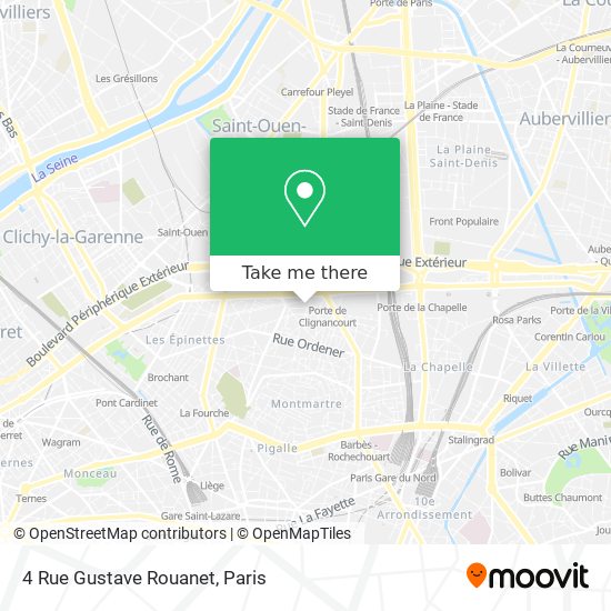 Mapa 4 Rue Gustave Rouanet