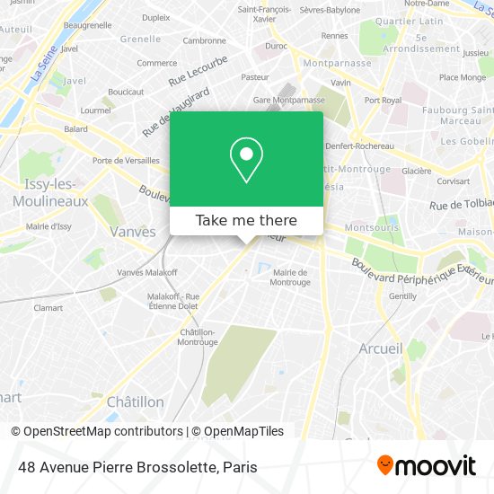 Mapa 48 Avenue Pierre Brossolette