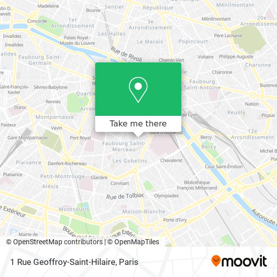 Mapa 1 Rue Geoffroy-Saint-Hilaire