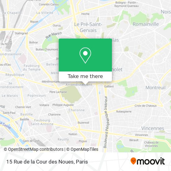 Mapa 15 Rue de la Cour des Noues