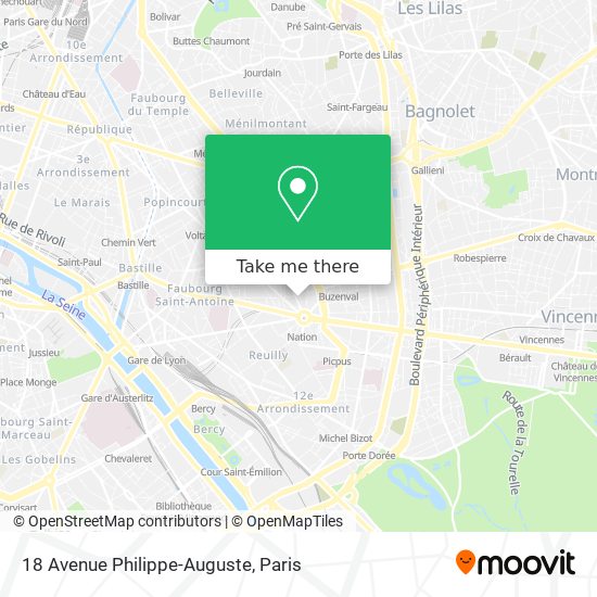 Mapa 18 Avenue Philippe-Auguste