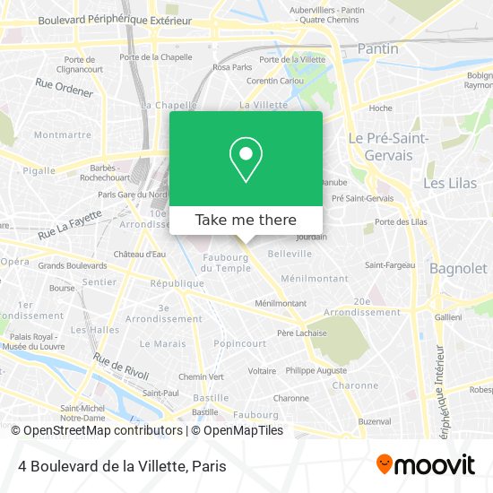 Mapa 4 Boulevard de la Villette