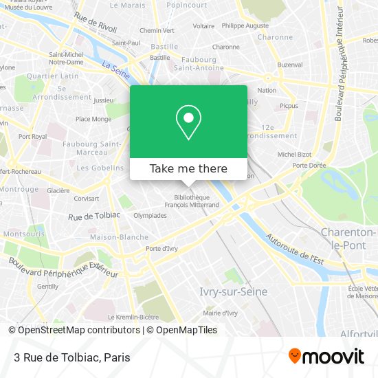 Mapa 3 Rue de Tolbiac