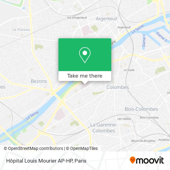 Mapa Hôpital Louis Mourier AP-HP