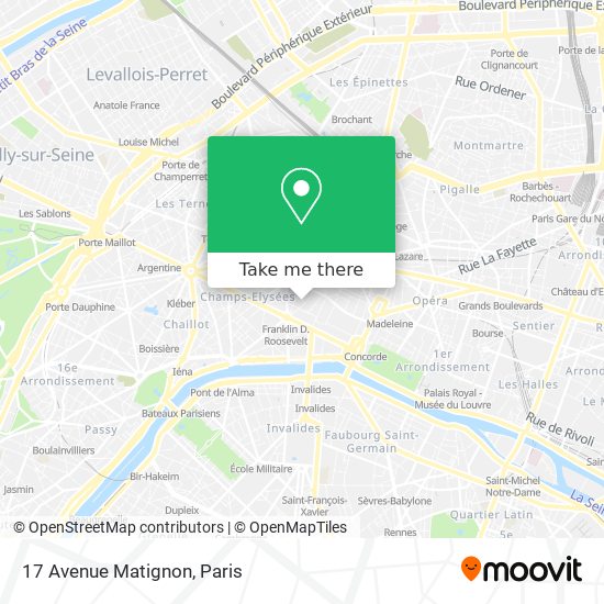 Mapa 17 Avenue Matignon