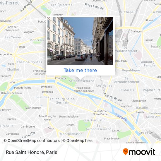 Mapa Rue Saint Honoré