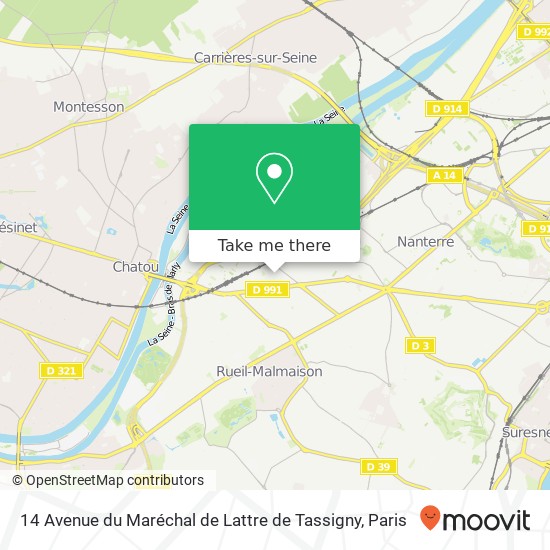Mapa 14 Avenue du Maréchal de Lattre de Tassigny