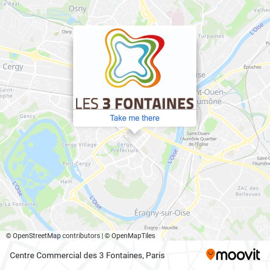 Mapa Centre Commercial des 3 Fontaines