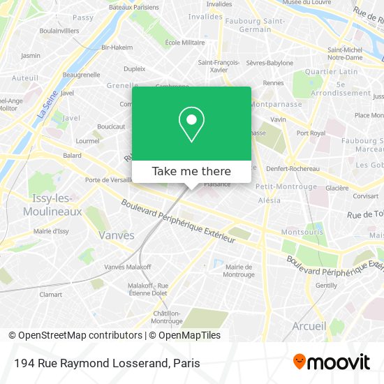 Mapa 194 Rue Raymond Losserand
