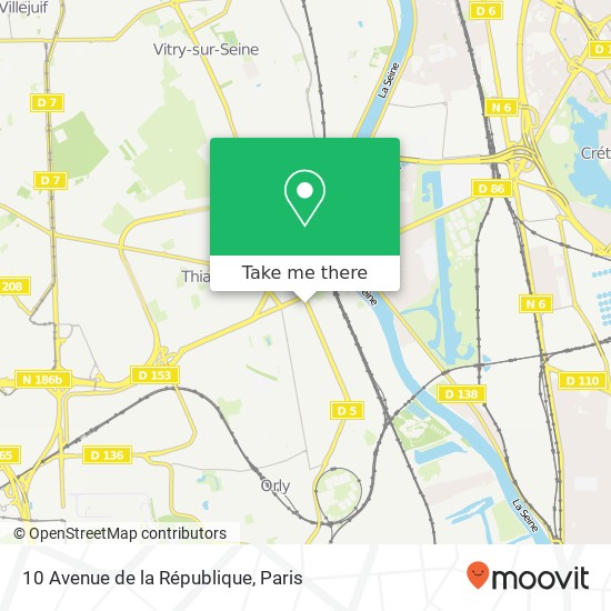 Mapa 10 Avenue de la République