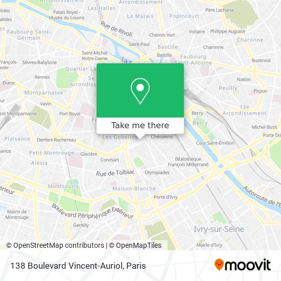 Mapa 138 Boulevard Vincent-Auriol