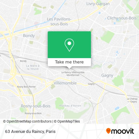 Mapa 63 Avenue du Raincy