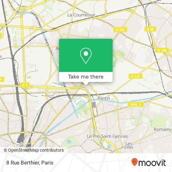 Mapa 8 Rue Berthier