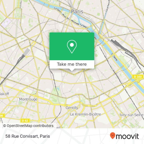 58 Rue Corvisart map